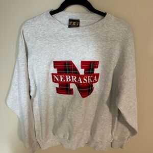 Vintage Nebraska Gray Tartan Sweatshirt